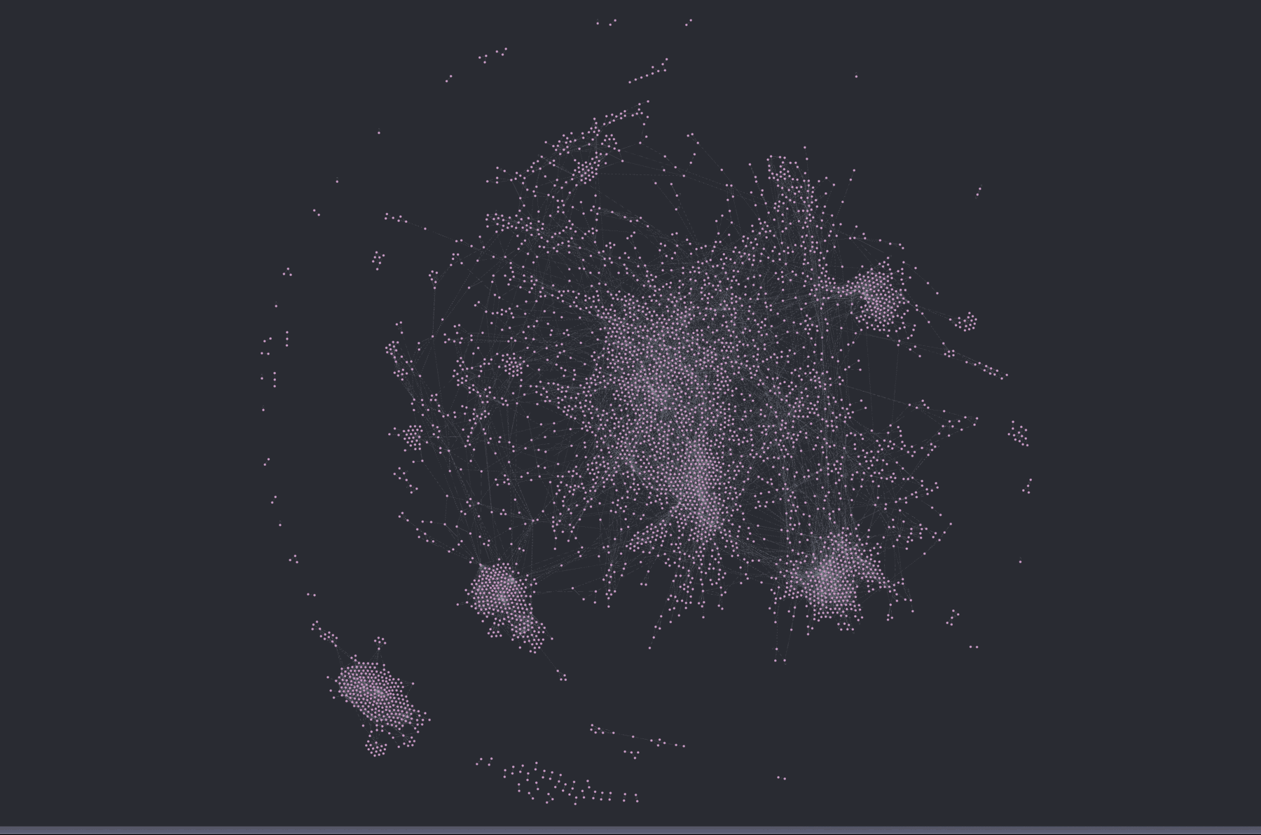 The etcd codebase rendered as a code graph: thousands of nodes for symbols, connected by lines for resolved relationships, forming dense clusters around the most structured packages.